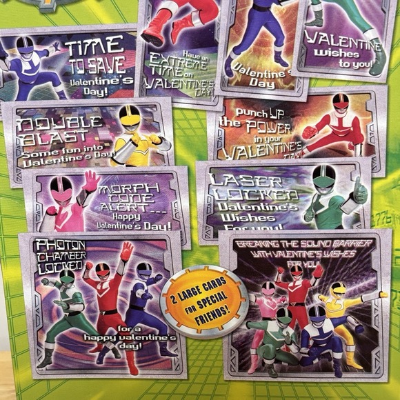 Vintage Foil Power Rangers Time Force Valentine's 30 Count Cards - New In Box - Picture 6 of 11